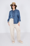 Plain knit straight pants