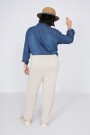 Plain knit straight pants