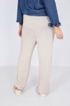 Plain knit straight pants