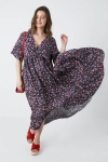 Long dress in printed fibranne eco-responsible fabrics