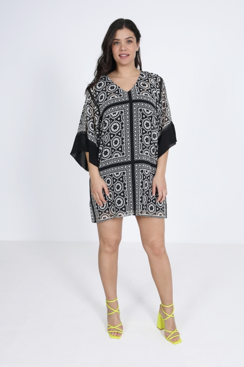 Long tunic in printed voile