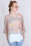 Blouse en superposition en voile imprimé 