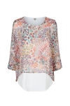 Printed voile layered blouse