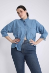 Short denim shirt