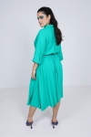 Plain midi dress with two-in-one effect