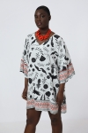 Printed tunic with a design based on