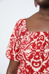 Printed blouse with square neckline
