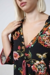 Robe longue bohème en viscose imprimée