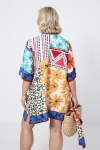 Trapeze tunic in print with a base