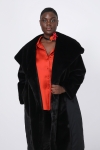 7/8 dual-material down jacket with faux fur