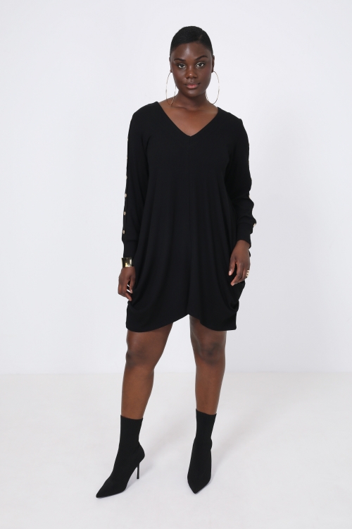 Rib knit tunic with pressure