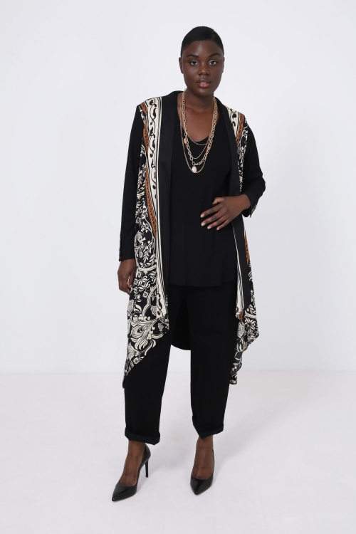 ensemble gilet long et débardeur en bimatiére