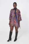 Printed tunic with organza braid