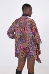 Printed tunic with organza braid