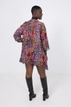 Printed tunic with organza braid