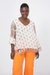 Layered blouse in printed voile.