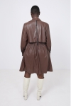 Faux leather trench coat