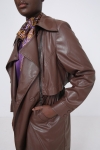 Faux leather trench coat