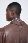 Faux leather shirt buttoned front and back