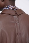 Faux leather shirt buttoned front and back