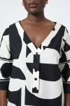 Black and white printed cotton tunic