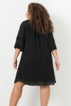 Plain voile dress with eyelets