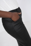 5-pocket trousers in cracked effect faux leather