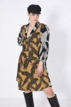 Shirt dress in positive/negative print