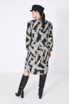 Shirt dress in positive/negative print