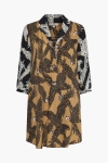 Shirt dress in positive/negative print