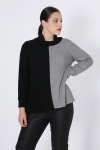 Two-tone knit sweater