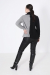 Two-tone knit sweater