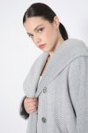 Chevron pattern coat with hood