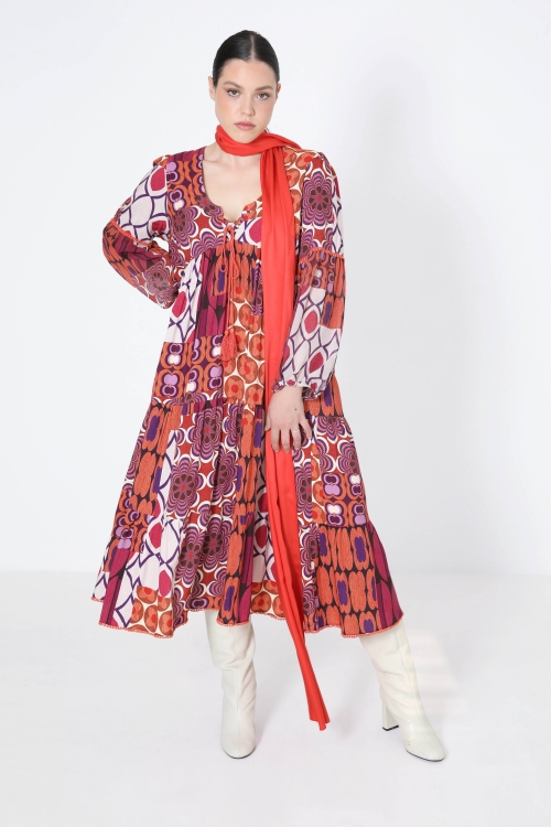 Robe longue en  imprimé de style bohéme