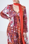 Long dress in bohemian style print