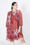 Midi dress in printed voile.