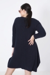 Solid Honeycomb Knit Sweater Dress