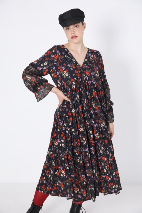 Robe longue style bohéme en imprimé