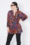 long printed trapeze blouse