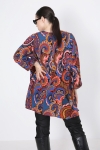 long printed trapeze blouse