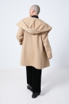 Plain 7/8 coat with a hood