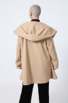 Plain 7/8 coat with a hood