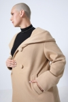 Plain 7/8 coat with a hood