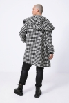 7/8 houndstooth coat with a hood