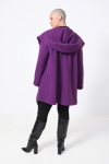 Plain 7/8 coat with a hood