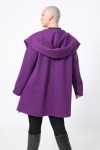 Plain 7/8 coat with a hood