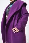 Plain 7/8 coat with a hood