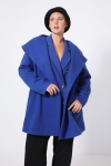 Plain 7/8 coat with a hood