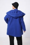 Plain 7/8 coat with a hood
