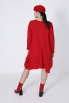 Solid Honeycomb Knit Sweater Dress